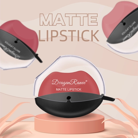 Rossetto Opaco Velluto Pigro Forma Di Labbra Creativa Lunga Durata Impermeabile Trucco Per Labbra Da Donna