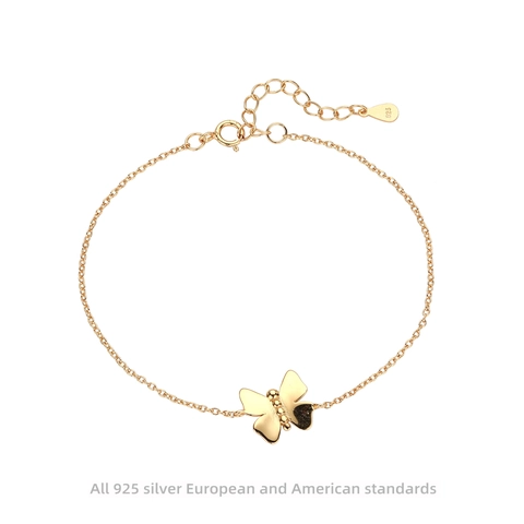 S925 Sterlingsilber Schmetterling Armband Für Damen Leichter Luxus Minimalistische Verstellbare Kette Vergoldet Versilbert Schmuck