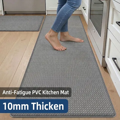 Tappeto Da Cucina Anti Fatica Pelle PVC Impermeabile Resistente All'olio Antiscivolo Per Ufficio A Casa Stile Moderno