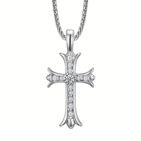 Kruis Hanger Ketting Roestvrij Staal Gothiek Hip Hop Zirkonia Ingelegd Vintage Sieraden Voor Mannen