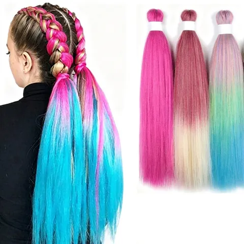 Long Synthetic Braiding Hair Extensions Pre Stretched Easy Braid Ombre Gradient Color Heat Resistant Fiber For Box Braids Women