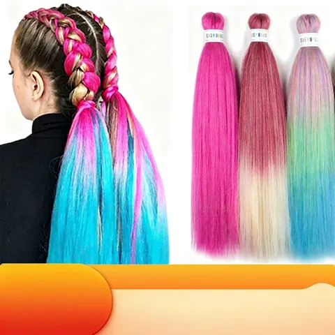 Estensioni Per Capelli Sintetici Per Trecce Pre Stirate Easy Braid Colore Sfumato Ombre Fibra Resistente Al Calore Per Donne