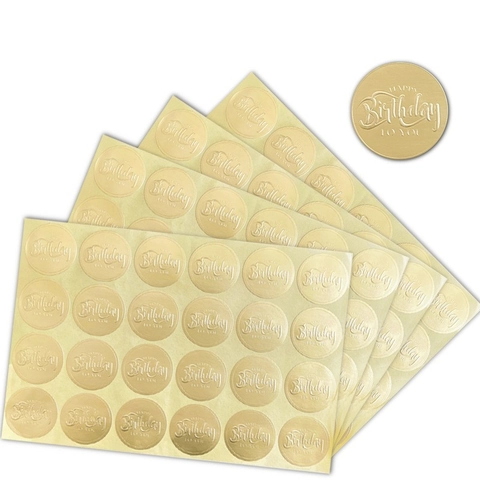 Happy Birthday Graduation Sealing Stickers Round Gold Foil Embossed Envelope Labels For Gift Wrap Scrapbooking DIY