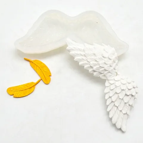 Angel Wings Feather Shape Silicone Mold 3D DIY Crafting Baking Cake Decorating Resin Casting Soap Making Pink White