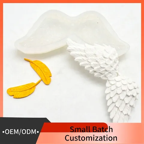 Engel Vleugels Veer Siliconen Vorm 3D DIY Knutselen Bakken Cake Decoreren Hars Gieten Zeep Maken Roze Wit