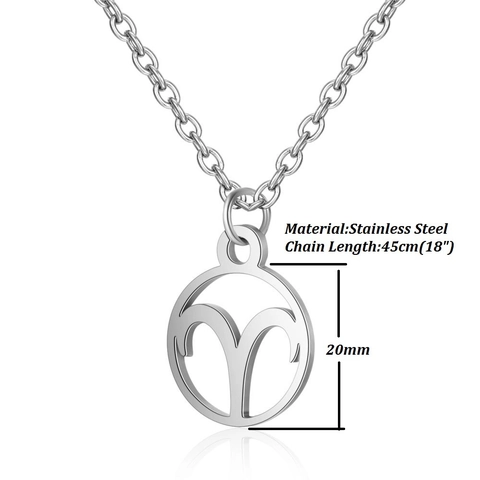 Collana Segni Zodiacali Acciaio Inossidabile Ciondolo Tondo Traforato Simbolo Costellazione Gioielli Retro Minimalista Donna