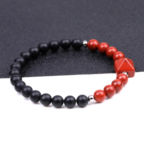 Naturstein Achat Perlenarmband Mit Pyramide Kristall Anhänger Für Damen Herren Unisex Polierte Mode Schmuck Täglich Accessoire Geschenk