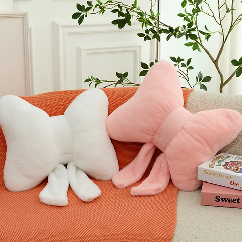 Soft Plush Bow Tie Shape Pillow Decorative Nordic Style Bow Cushion For Sofa Bed Home Decor Aesthetic Room Decor Gift