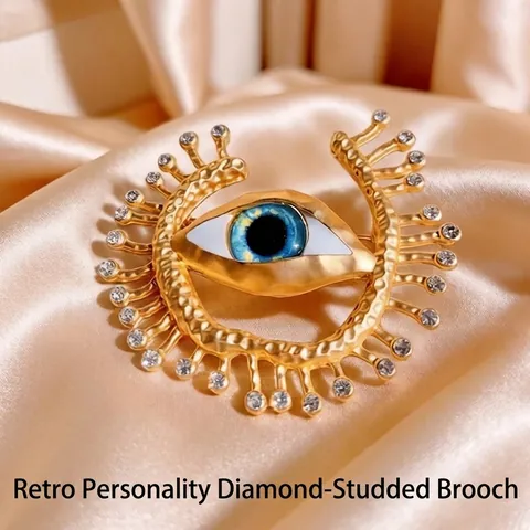 Vintage Alloy Rhinestone Brooch Pins For Women Men Creative Evil Eye Turtle Beetle Maple Leaf Animal Jewelry Accessories