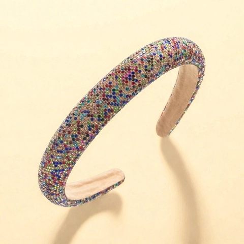 Rhinestone Gepolstertes Stirnband Für Frauen Breiter Funkelnder Haarreif Mode Elegante Haaraccessoires Vintage Verdickt