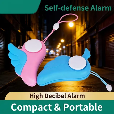 Angel Wing Shape Personal Safety Alarm Portable Self Defense Siren Plastic For Women Kids Elderly Emergency Alert