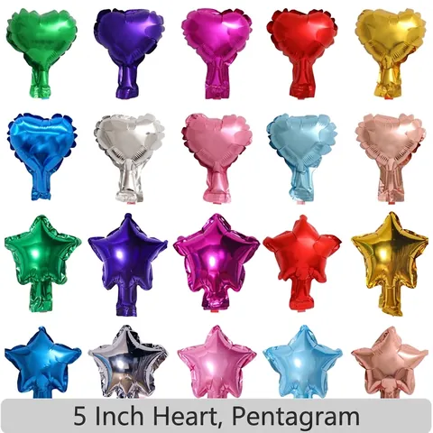 Foil Balloons Heart Star Shape Aluminum Film Metallic Glossy Birthday Party Wedding Festival Decoration Event Celebration Decor
