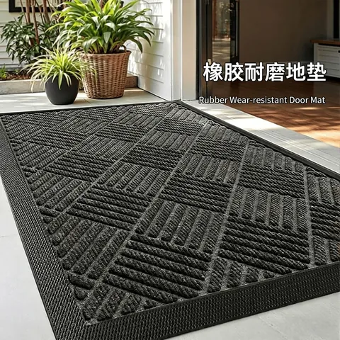 Alfombrilla De Entrada Superficie De Polipropileno Resistente Base De Caucho Antideslizante Alfombra Atrapa Suciedad Para Interior Exterior Porche