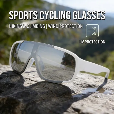 Gafas De Sol Deportivas Ciclismo Protección UV400 Resistente Al Viento PC Marco Grande Escudo Carrera Al Aire Libre Conducir Hombres Mujeres