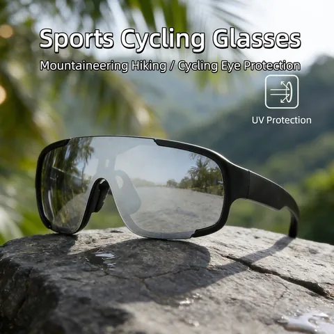 Gafas De Sol Deportivas Ciclismo Protección UV400 Resistente Al Viento PC Marco Grande Escudo Carrera Al Aire Libre Conducir Hombres Mujeres