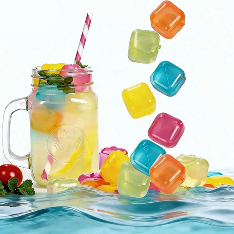Herbruikbare Ijsblokjes BPA Vrij Plastic Wasbaar Snelvries Kleurrijk Multi Vorm Niet Verdunnen Voor Drankjes Bar Party