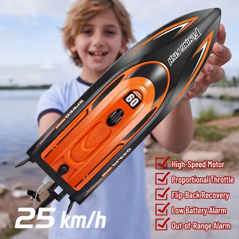 Barca Da Corsa Telecomandata RC Ad Alta Velocità Giocattolo Acquatico Elettrico Impermeabile Con Luce LED Per Piscine