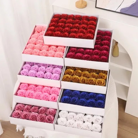 Artificial Rose Flower Heads Crystal Glitter Simulated Flowers For DIY Wedding Gift Decoration Multi Color Assorted