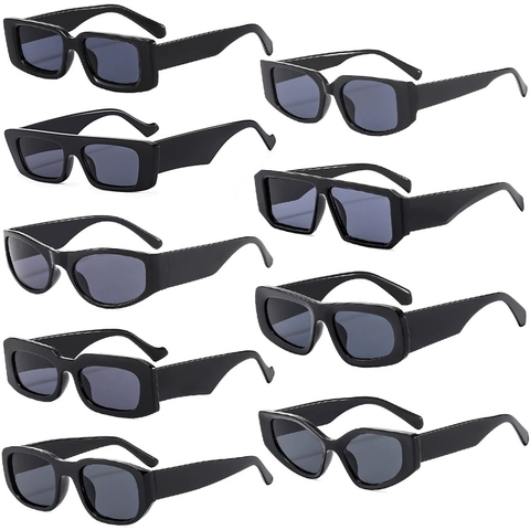 Mode Retro Quadratische Sonnenbrille Für Damen Herren Kleiner Rahmen PC UV400 Schutz Breite Bügel Vintage Trendig