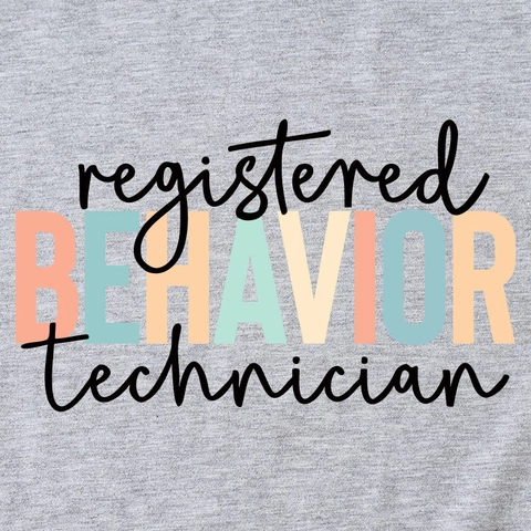 T-Shirt Da Donna A Maniche Corte Girocollo Con Stampa Registered Behavior Technician Top Casual In Misto Cotone Morbido