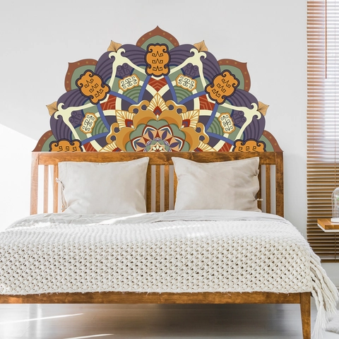 Mandala Lotus Wall Stickers Self Adhesive PVC Bohemian Style Bedroom Living Room Headboard Background Decoration Decals