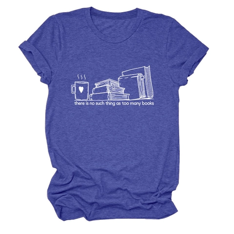 T-shirt Donna Cotone Maniche Corte Girocollo Vestibilità Comoda Libri Caffè Grafica Casual Estate Commuter Slogan Tee