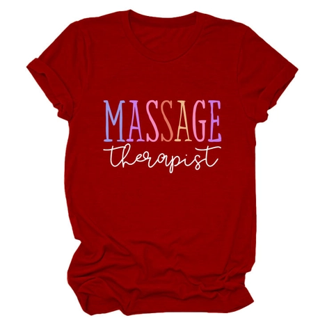 Dames T-Shirt Massage Therapist Ronde Hals Korte Mouwen Katoenmix Grafische Print Casual Zomer Shirt