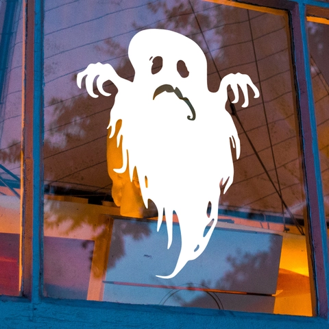 Halloween White Ghost Wall Stickers PVC Self Adhesive Window Decals DIY Festive Decor Home Party Background