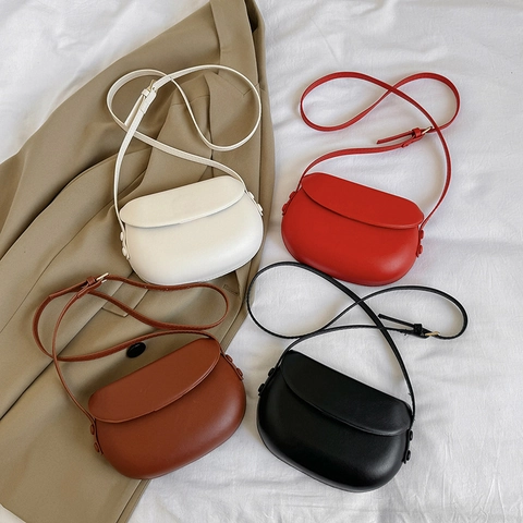 Borsa A Tracolla A Sella Pelle Sintetica Vintage Piccola Borsa A Spalla Per Donna Stile Retro Semplice Uso Quotidiano