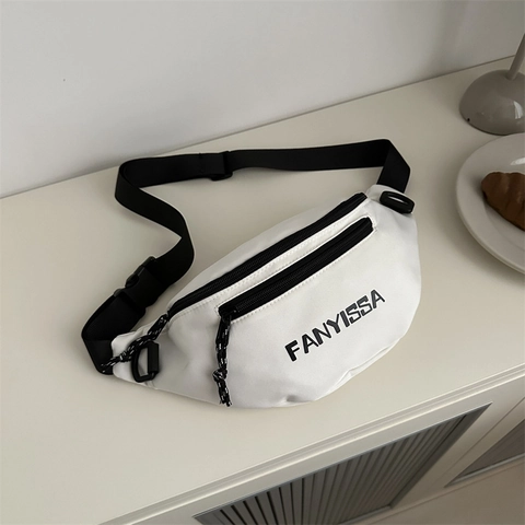 Borsa Sportiva a Tracolla in Nylon Marsupio Uomo Donna Stampa Lettere Grande Capacità Streetwear Casual Borsa a Spalla