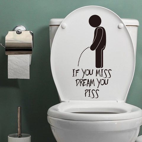 Adesivo Per Toilette Divertente Bambino Cartone Animato Umorismo Bagno Decalcomania Impermeabile PVC Vinile Parete Casa