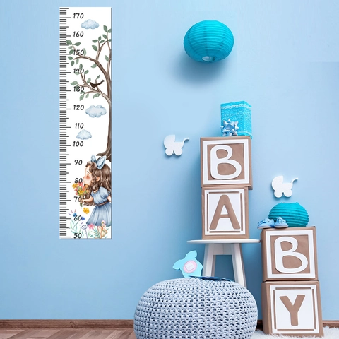 Sticker Mural De Mesure De Taille Enfant Fille Arbre PVC Auto Adhésif Règle Décoration Chambre Bébé