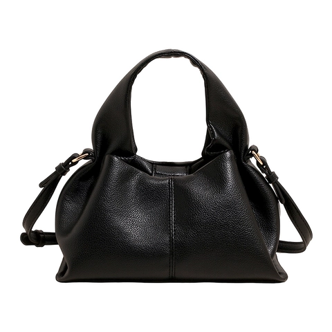 Women's Vintage Casual PU Leather Crossbody Bag Fashion Pleated Dumpling Shoulder Bag Daily Commute Handbag