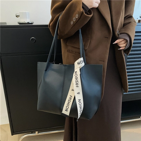 Bolso Tote De Gran Kapacidad Cuero PU Cinta De Moda Hebilla Magnética Bolso De Hombro Para Mujer