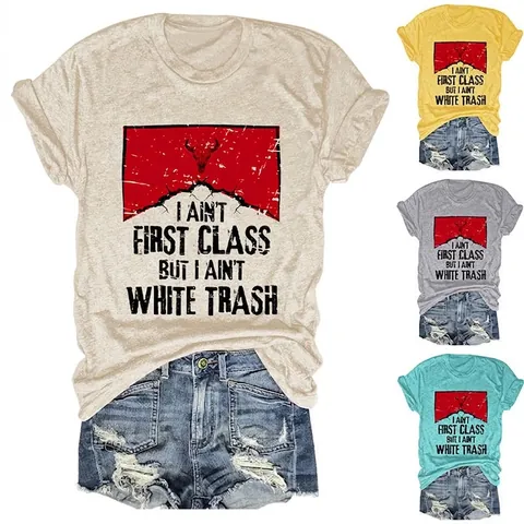 Damen American Vintage Stierschädel Slogan Druck T-Shirt Lässig Rundhals Kurzarm Lockere Baumwollmischung Tunika Top