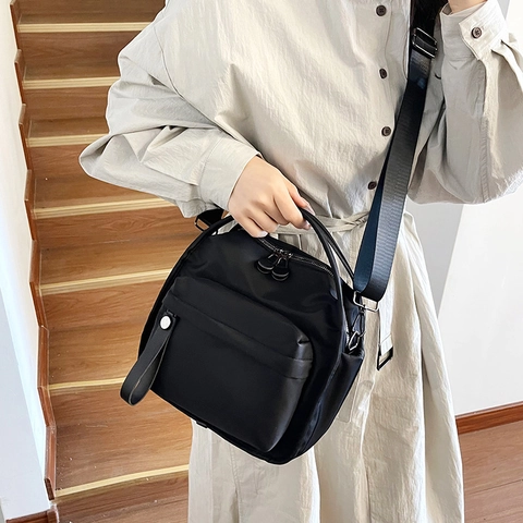 Borsa Tracolla Donna Strati Multipli Nylon Impermeabile Borsa Mano Spalla Semplice Casual Stile Urbano Grande Capacità