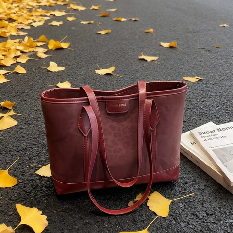 Leopard Muster Tote Bag Wildleder Optik PU Leder Große Kapazität Retro Pendeln Handtasche Für Damen