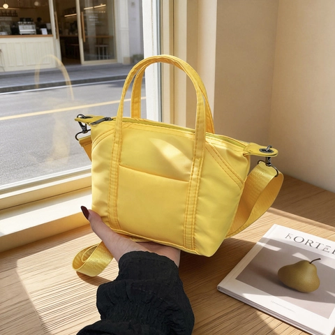 Damen Nylon Mini Tragetasche Lässig Kleine Umhängetasche Handtasche Mit Reißverschluss Und Verstellbarem Gurt