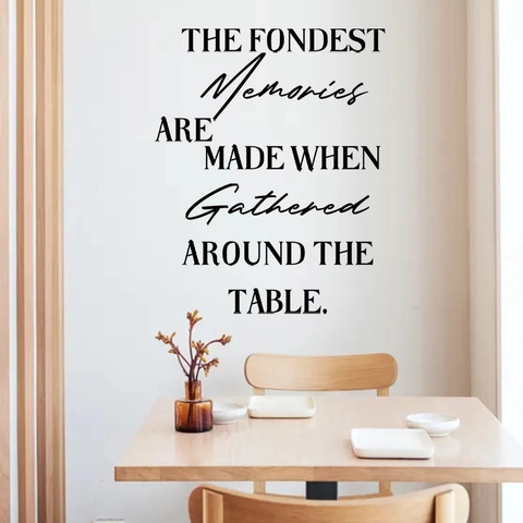 The Fondest Memories Wall Decal PVC Vinyl Quote Sticker For Dining Room Kitchen Decor