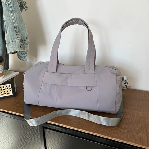 Women Large Capacity Bowling Bag Lightweight Nylon Tote Handbag Detachable Shoulder Strap Casual Travel Fitness Sports