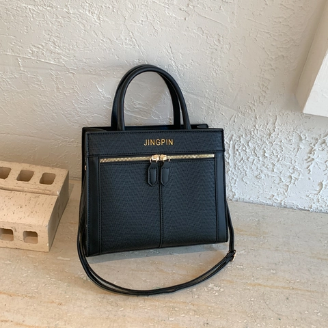Vintage Handbag Women Crossbody Bag PU Leather Herringbone Fabric Beaded Tassel Charm Minimalist Retro Daily Commuting