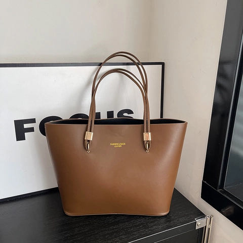 Grote Capaciteit Tote Bag PU Leer Getextureerde Schoudertas Voor Dames Stedelijke Mode Woon Werk Handtas