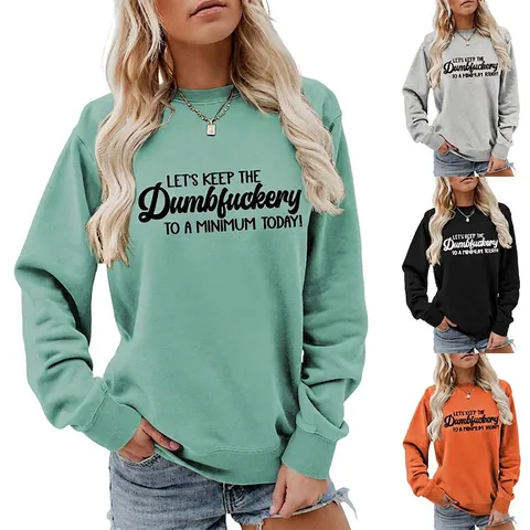 Women Crew Neck Sweatshirt And Shorts Cotton Blend Funny Letter Print Pullover Casual Streetwear Loose Fit Outfit