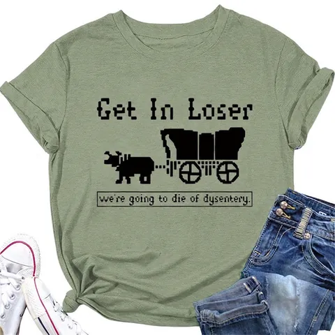 Damen Lustiges Pixel Art T-Shirt Wagen Grafik Rundhals Kurzarm Baumwollmischung Lässiges Humorvolles Vintage Style Oberteil