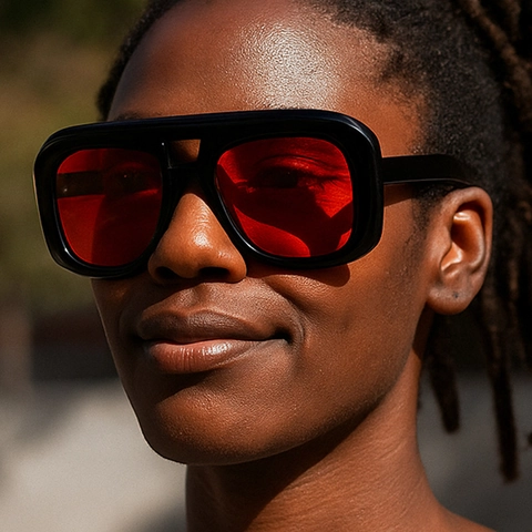 Fashion Sunglasses Large Square PC Frame UV400 Protection Double Bridge Vintage Eyewear For Outdoor Vacation Universal