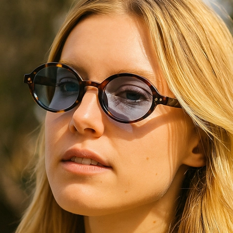 Gafas De Sol Ovaladas Retro Montura PC Lentes AC Protección UV400 Decoración Remaches Moda Exterior Para Mujer