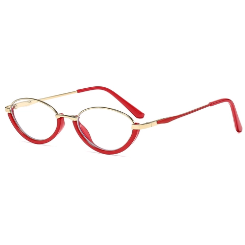 Occhiali Da Vista Semi-Montatura In Metallo Anti Luce Blu Retro Occhi Di Gatto Montatura Per Occhiali Da Donna Elegante
