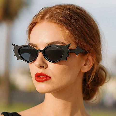 Bat Wing Sunglasses Gothic Punk Novelty Eyewear PC Frame AC Lens For Halloween Party Cosplay Festival Unisex