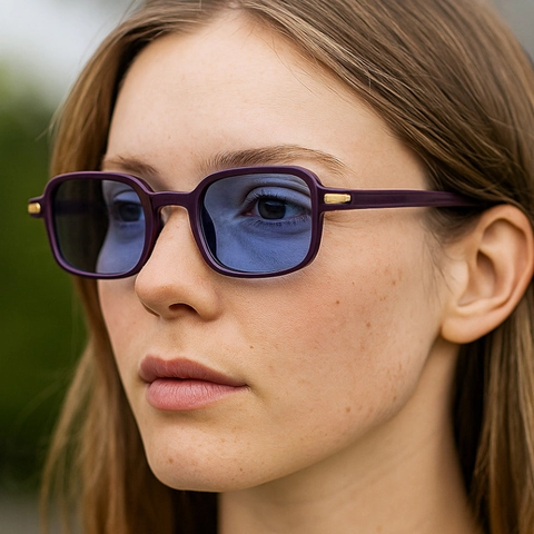 Retro Square Sunglasses Vintage PC Frame AC Lens UV Protection Metal Stripe Decor Fashion Outdoor Eyewear For Unisex