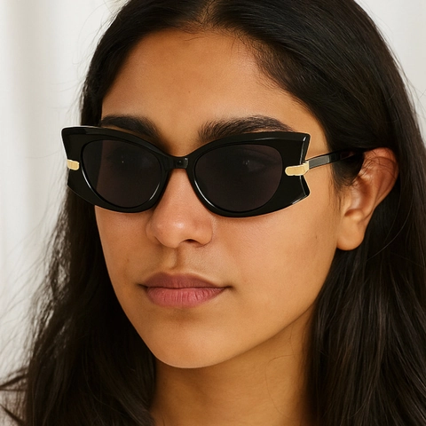Cat Eye Sunglasses Vintage UV400 Protection PC Frame AC Lens Metal Arrow Decoration Trendy Fashion Street Style Unisex